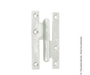 Paumelle bois bouts carrés - Modèle : Gauche, Longueur x Hauteur (mm) : 60x160