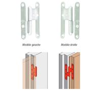 Paumelle bouts ronds à bague coudée TORBEL - 110x70x80 mm - Coudage 90° - Gauche - J532800 Blanc G