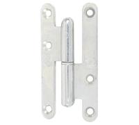 Paumelle de Paris bois bouts ronds - droite - H 140 mm - l : 55 mm - zingué