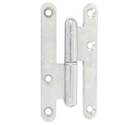 Paumelle de Paris bois bouts ronds - gauche - H 80 mm - l : 40 mm - zingué