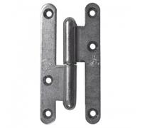 Paumelle en acier zingué - bouts ronds - porte bois - 95x45 - gauche TORBEL