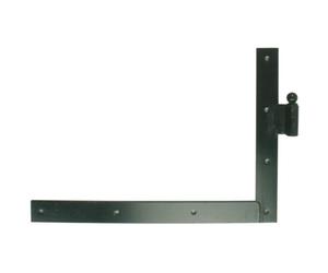 Paumelle équerre basse gauche 500 x 700 mm à boule en acier phorétique noir à visser pour volets et portail