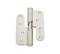 Paumelle hélicoïdale inox brossé bout carré 100x86mm droite - 1716GI