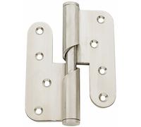 Paumelle hélicoïdale inox brossé bout rond 100 x 86 mm gauche 171GIR