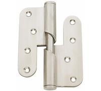 Paumelle hélicoïdale inox brossé bout rond 100x86mm droite - 171DIR