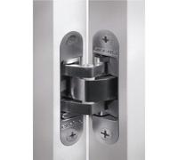 Paumelle invisible - portes lourdes - SMALL - 95 mm - chromé mat - par 6 ARGENTA
