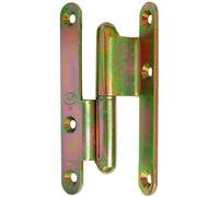 Paumelle lames à bouts ronds coudées zingué blanc - 110 x 60 x 70 mm, Droite