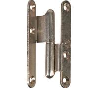 Paumelle lames à bouts ronds coudées zingué blanc - 110 x 60 x 70 mm, Gauche