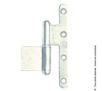 Paumelle mixte La Loutre Sedan 140x80mm zingué blanc bouts ronds gauche - - J534170