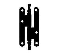 Paumelle n°1 Vase 16 acier BR Gauche 110x55 - Noir EPO9005 - 16ARG115J