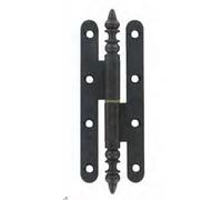 Paumelle n°1 vase rustique n°3 BROS - bouts ronds - acier - 140 x 55 mm - epoxy noir - 3ARD145B