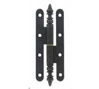 Paumelle n°1 vase rustique n°3 BROS - bouts ronds - acier - 140 x 55 mm - epoxy noir - 3ARD145B