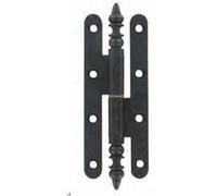 Paumelle n°1 vase rustique n°3 BROS - bouts ronds - acier - 140 x 55 mm - epoxy noir - 3ARD145B Noir G