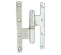 Paumelle picarde grand écartement bouts carrés zingué blanc 160x100mm gauche - TORBEL - PGE161G1