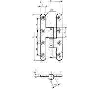 Paumelle époxy noir - menuiserie bois - bouts ronds - 140 x 70 - G FAURE