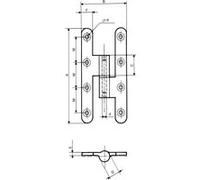 Paumelle renforcée à nœud arasé 140x70mm gauche bout rond - FAURE ET FILS - FO1407PRGJ Blanc G