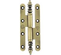 paumelle rustique acier en 110 x 55 mm vieux bronze, bout rond, gauche