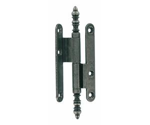 Paumelle rustique coudée - porte bois - fer patiné -110x60x70- droite BROS