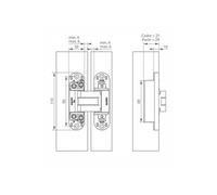 Argenta Charnière invisible réversible ARLU 70000229 chromé mat 110x30