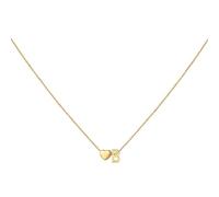 PAURO Acier Inoxydable Cœur Collier Initiales pour Femme Délicat Simple Élégant 26 Lettres de l'Alphabet Anglais Chaîne de Clavicule Bijoux Or B