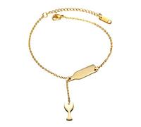 PAURO Bracelet Femmes Inoxl Vin Flacon Bière Verre Facile Charmee Or