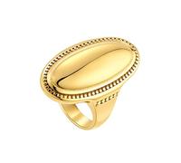 PAURO Femme Acier Inoxydable Chunky Déclaration Simple Tendance Ovale Bague de Fiançailles Or Taille 65