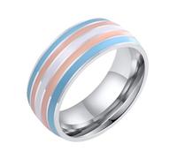 PAURO Homme 8mm Acier Inoxydable Émail Arc-en-ciel LGBT Pride Bague pour Lesbienne & Gay LGBTQ Pride Bague de Mariage Noir Taille 60