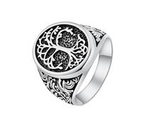 PAURO Homme Acier Inoxydable Bague Arbre de Vie Celtique Rétro Style Punk