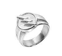 PAURO Hommes Acier Inoxydable Bague de fête en Forme de Tonnerre pour Motard Argent Massif Taille 65