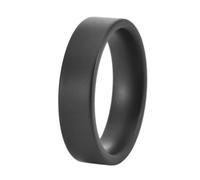 PAURO Hommes et Femmes Céramique 6MM Classique Mat Processus Fiançailles Mariage Bague Noir Taille 54