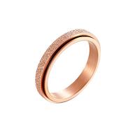 PAURO Unisex Acier Inoxydable 4mm Drapeau Arc-en-Ciel Anxiété Bandeau d'inquiétude Rotatif Bague Or Rose Taille 57