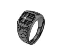 PAURO Unisex Acier Inoxydable Simple Classique Élégant Nouveau Trend Personnalisé Croix Bague Noir Taille 70