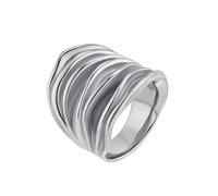 PAURO Unisex Anneau en Acier Inoxydable Classique Simple Élégant Exquis Nouveau Plis Trend Argent Taille 57