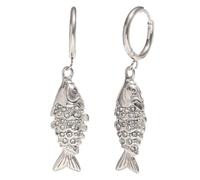 PAURO Unisexe Acier Inoxydable Roman Classique Gemme Exquise Koi Boucle D'oreille Argent
