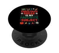 Pause de Noël pour Enseignant, thème préféré des Adultes PopSockets PopGrip Adhésif