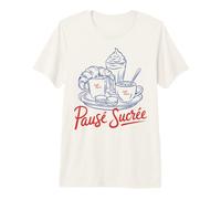 Pause Sucrée Café Paris Croissant Delight T-Shirt Haut de Gamme