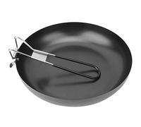 Paute de friture de camping, poêle pliante extérieure ronde sans bâton avec une poignée pliable portable de camping de camping pour intérieur à l'extérieur cuisiner des grillades
