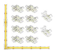 PAUTIX 10PCS connecteurs pour Ruban LED COB 2Pin 8millimètre, 8PCS L/angle, 2PCS intermédiaires sans espace