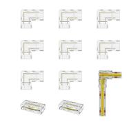 PAUTIX 10PCS connecteurs pour Ruban LED COB 2Pin 8MM, incluant 8PCS connecteurs type L/angle, 2PCS connecteurs intermédiaires sans espace pour les lumières LED Srtip (pas pour les bandes 5mm et 10mm)