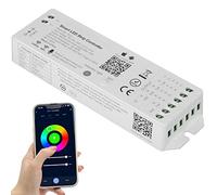 PAUTIX 5-en-1 WiFi LED Contrôleur à intensité variable pour Ruban lumineuses LED monochromes CCT RGB RGBW RGBCCT compatible avec Tuya/Smart Life/Alexa/Google Home/Siri, contrôleur de lumières DC12-24V