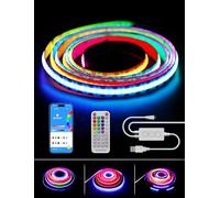 PAUTIX USB Ruban RGB IC COB 2m, 5V 360LED Adressable Couleur Changement Bande LED RGB, Musique Synchronisation Application Contrôle pour TV Meuble,Miroir,Chambre à Coucher,Cuisine,Scooters,DIY