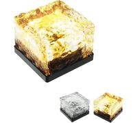 Pavé Lumineux Solaires LED Verre Gravé. Lumière Solaire de Jardin étanche IP65 pour jardin, terrasse, allée, piscine, escalier (10cm-1ud)