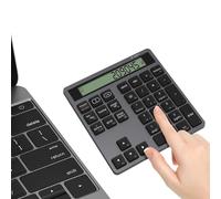 Pavé numérique Bluetooth 2 en 1 avec calculatrice - Double mode pavé numérique Bluetooth + adaptateur USB 2,4 G avec calcul, pavé numérique sans fil 34 touches pour PC, Mac, ordinateur portable