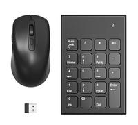 Pavé numérique et souris sans fil, ultra fin 2,4 GHz, 19 touches, clavier numérique avec 3 DPI réglables, extension de clavier portable et silencieux, pour ordinateur portable, PC, ordinateur de
