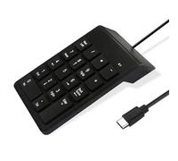 Pavé numérique filaire USB C, clavier USB 10 touches, pavé numérique portable 23 touches de type C, clavier filaire fin pour ordinateur portable, PC, Surface Pro, Notebook, calculer, ChromBook, bureau