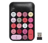 Pavé Numérique Mécanique, Pavé Numérique sans Fil 2.4G à 18 Touches, Clavier Numérique Rétro Mignon de Couleur Mélangée, pour PC, Ordinateur Portable, Ordinateur Portable, Etc.(Noir et Rose)