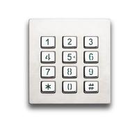 Pavé numérique rétroéclairé en métal, IP65, 12 Touches, 3x4, Acier Inoxydable, for système de contrôle d'accès téléphonique Industriel(PS2,Star and Hash Layout)
