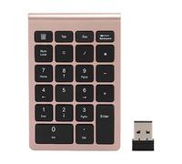 Pavé Numérique Rf304 22 Touches, Plug and Play, USB 2,4 G, Clavier sans Fil Portable avec Récepteur, Pavé Numérique, pour Linux et Vista. (Or Rose)