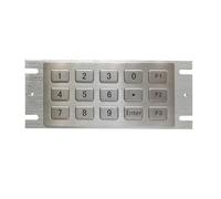 Pavé numérique Robuste à 15 Touches en Acier Inoxydable, for kiosques industriels, téléphones payants et distributeurs automatiques(Matrix,Layout 7)