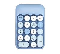 Pavé numérique sans fil 18 touches avec pavé numérique 2,4 G portable silencieux Récepteur USB Extension de clavier pour ordinateur portable de bureau et PC (Bleu)